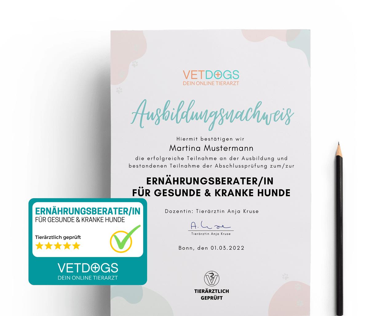 mockup_siegel-ernaehrungsberater Siegel und Zertifikat Ausbildung Ernährungsberater für Hunde